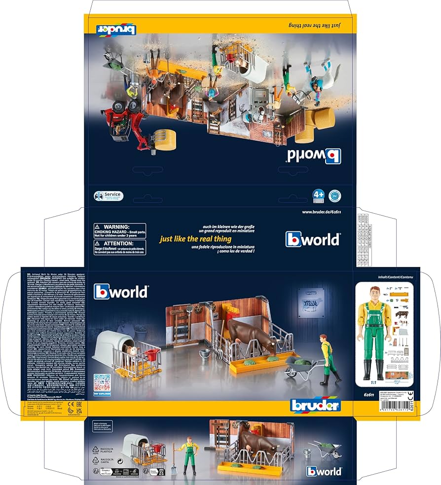 Amazon.co.jp: bruder ブルーダー b-worldシリーズ 牛舎 BR62611